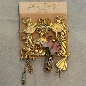 NWT Kirks Folly Gold Ballerina Pin